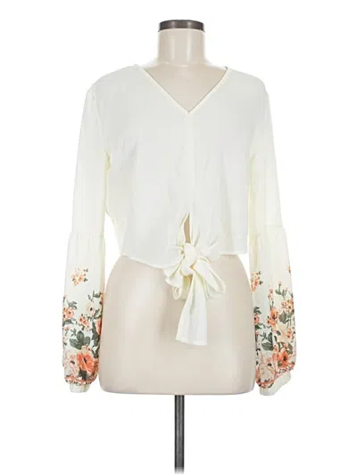 Pre-owned Shein Long Sleeve Blouse In Ivory
