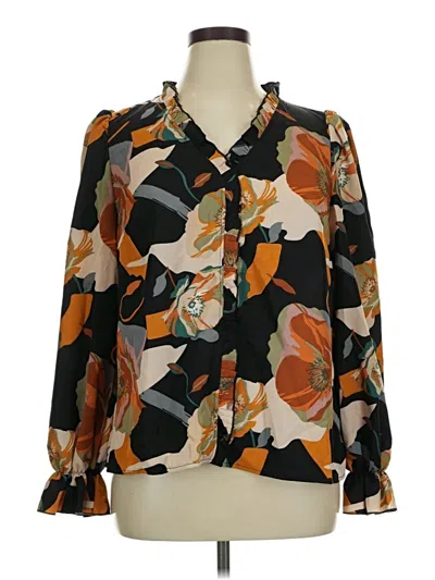 Pre-owned Shein Long Sleeve Blouse In Orange