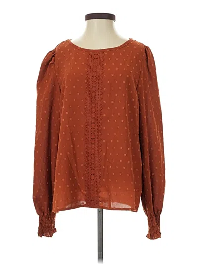 Pre-owned Shein Long Sleeve Blouse In Orange