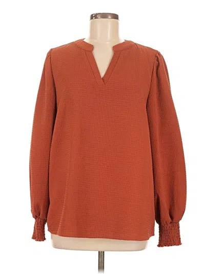 Pre-owned Shein Long Sleeve Blouse In Orange