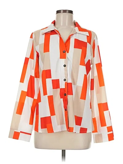 Pre-owned Shein Long Sleeve Blouse In Orange