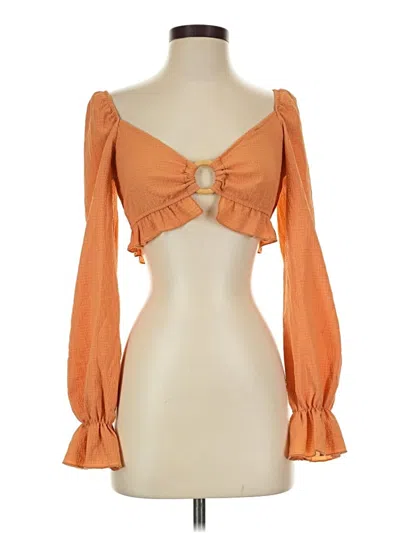 Pre-owned Shein Long Sleeve Blouse In Orange