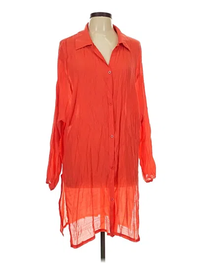 Pre-owned Shein Long Sleeve Blouse In Orange