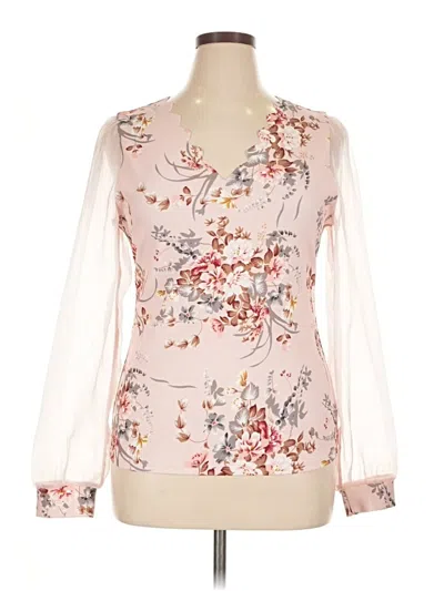 Pre-owned Shein Long Sleeve Blouse In Pink