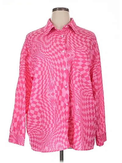 Pre-owned Shein Long Sleeve Blouse In Pink