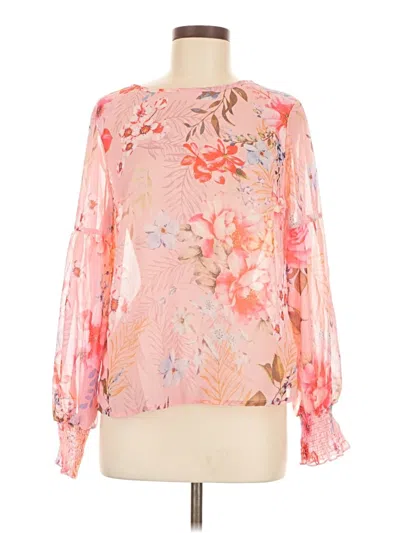 Pre-owned Shein Long Sleeve Blouse In Pink