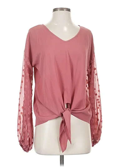 Pre-owned Shein Long Sleeve Blouse In Pink