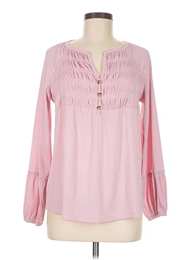 Pre-owned Shein Long Sleeve Blouse In Pink