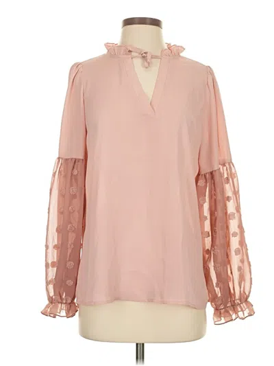 Pre-owned Shein Long Sleeve Blouse In Pink