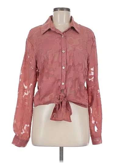 Pre-owned Shein Long Sleeve Blouse In Pink
