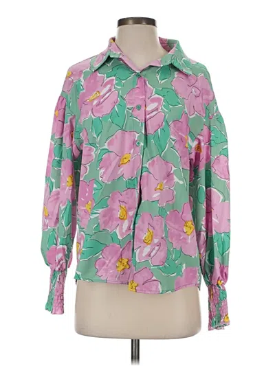 Shein Long Sleeve Blouse In Pink