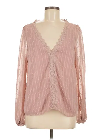 Pre-owned Shein Long Sleeve Blouse In Pink
