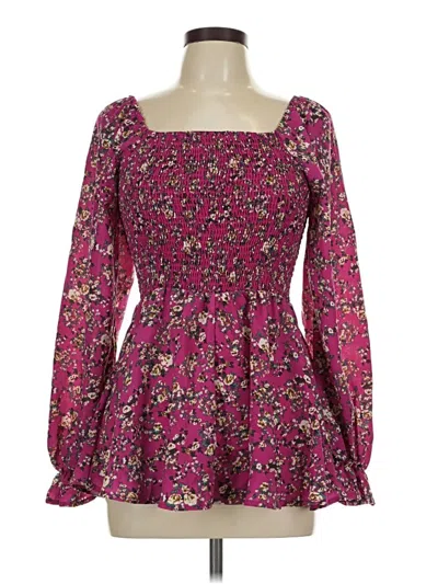 Pre-owned Shein Long Sleeve Blouse In Pink