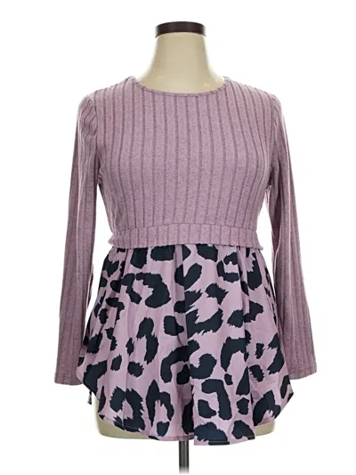 Pre-owned Shein Long Sleeve Blouse In Purple