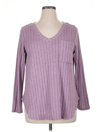 Pre-owned Shein Long Sleeve Blouse In Purple