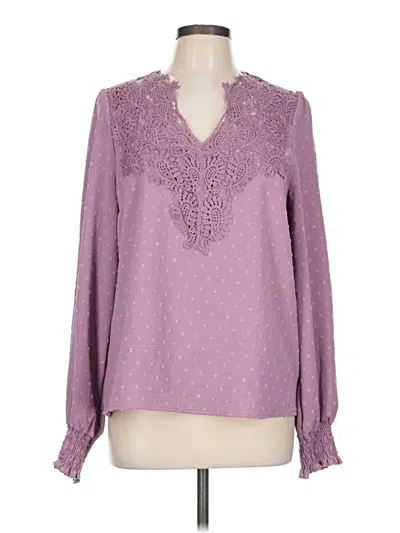 Pre-owned Shein Long Sleeve Blouse In Purple