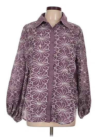 Pre-owned Shein Long Sleeve Blouse In Purple