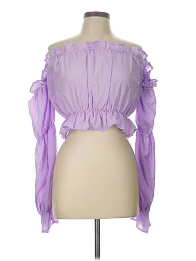 Pre-owned Shein Long Sleeve Blouse In Purple