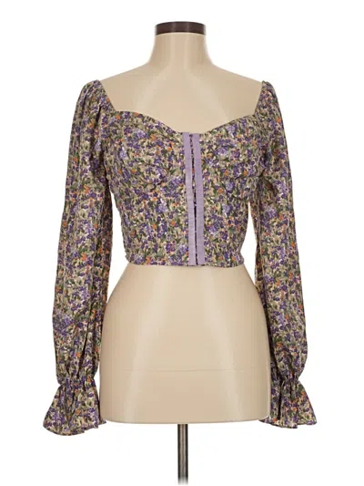 Pre-owned Shein Long Sleeve Blouse In Purple
