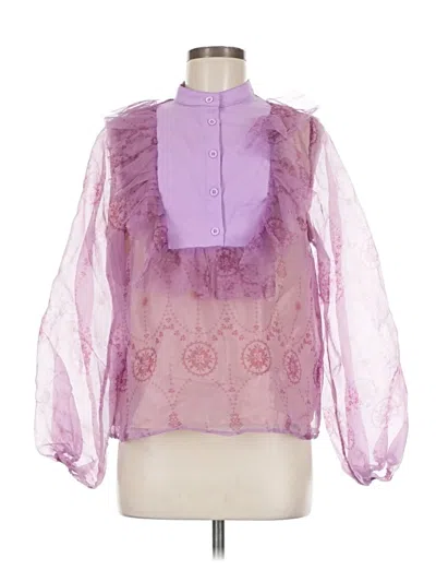 Pre-owned Shein Long Sleeve Blouse In Purple