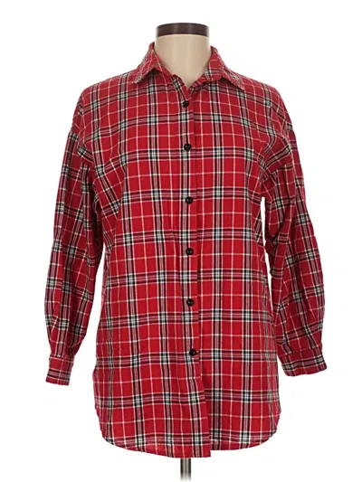 Pre-owned Shein Long Sleeve Blouse In Red