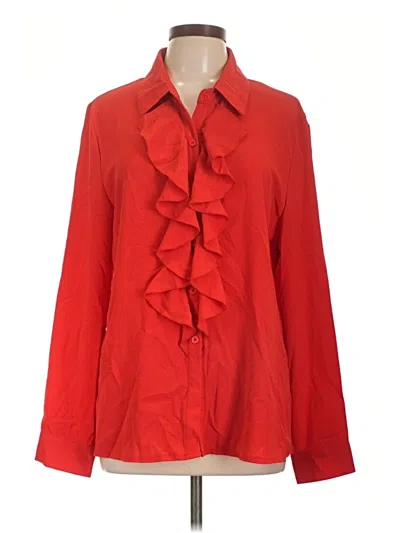 Pre-owned Shein Long Sleeve Blouse In Red