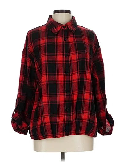Pre-owned Shein Long Sleeve Blouse In Red