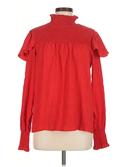 Pre-owned Shein Long Sleeve Blouse In Red