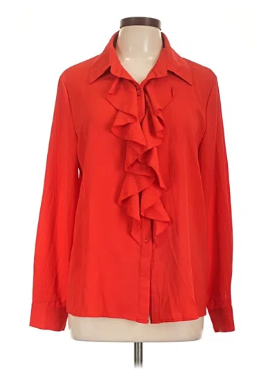 Pre-owned Shein Long Sleeve Blouse In Red