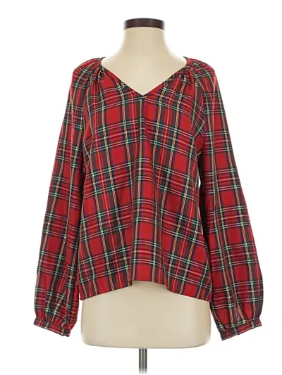 Pre-owned Shein Long Sleeve Blouse In Red