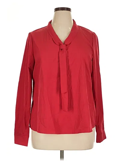 Pre-owned Shein Long Sleeve Blouse In Red