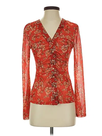Pre-owned Shein Long Sleeve Blouse In Red