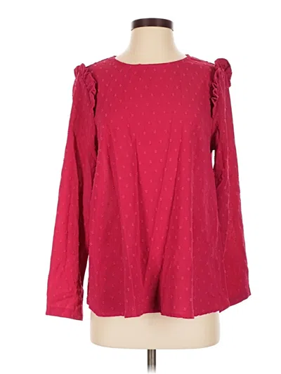 Pre-owned Shein Long Sleeve Blouse In Red