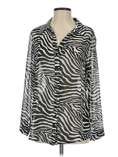 Pre-owned Shein Long Sleeve Blouse In Silver