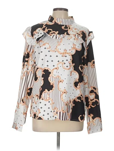 Pre-owned Shein Long Sleeve Blouse In Silver
