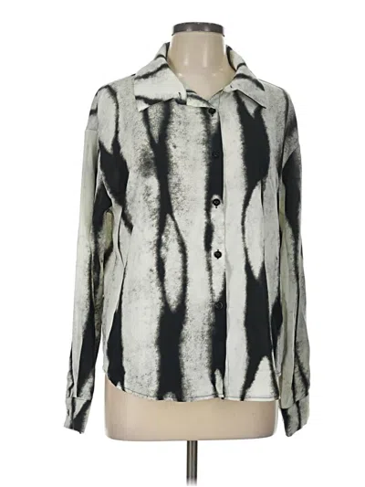 Pre-owned Shein Long Sleeve Blouse In Silver
