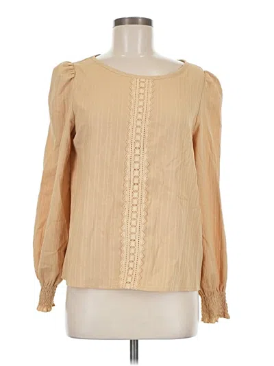 Pre-owned Shein Long Sleeve Blouse In Tan