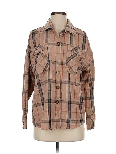 Pre-owned Shein Long Sleeve Blouse In Tan