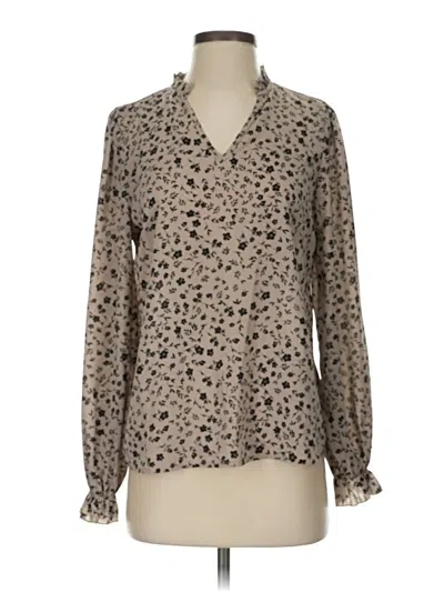 Pre-owned Shein Long Sleeve Blouse In Tan