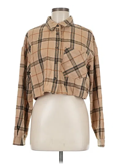 Pre-owned Shein Long Sleeve Blouse In Tan