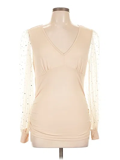 Pre-owned Shein Long Sleeve Blouse In Tan