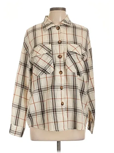 Pre-owned Shein Long Sleeve Blouse In Tan