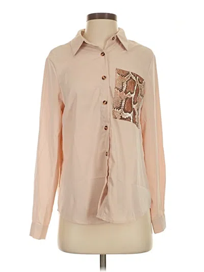 Pre-owned Shein Long Sleeve Blouse In Tan