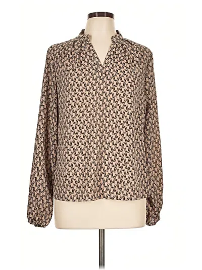 Pre-owned Shein Long Sleeve Blouse In Tan