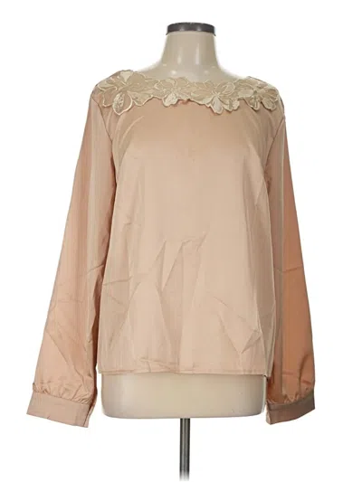 Pre-owned Shein Long Sleeve Blouse In Tan