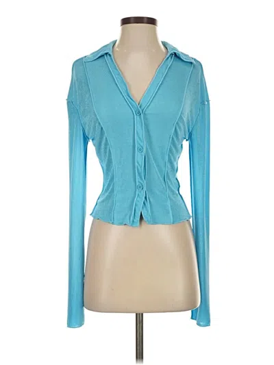 Pre-owned Shein Long Sleeve Blouse In Teal