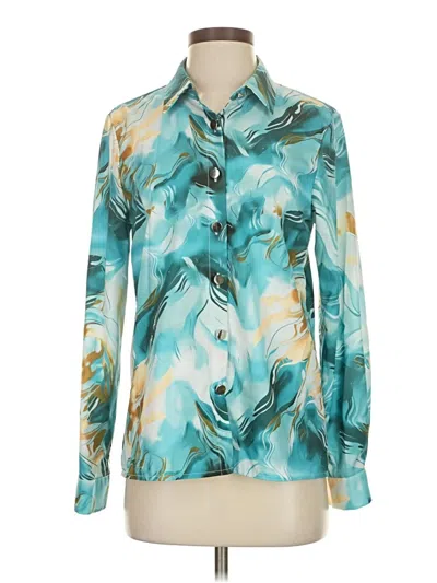 Pre-owned Shein Long Sleeve Blouse In Teal