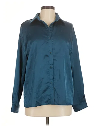 Pre-owned Shein Long Sleeve Blouse In Teal