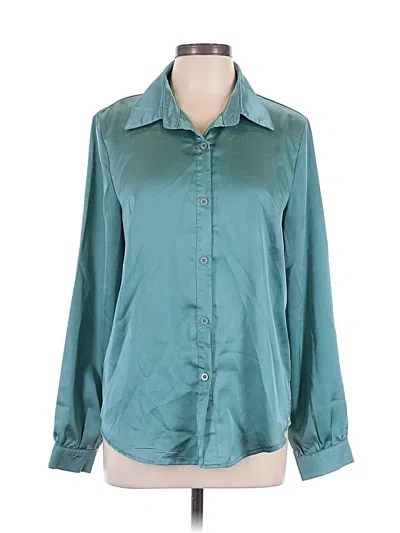 Pre-owned Shein Long Sleeve Blouse In Teal