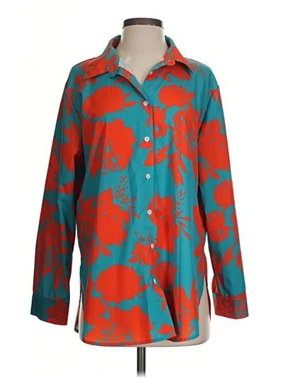 Pre-owned Shein Long Sleeve Blouse In Teal